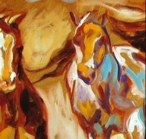 Detail Image for art GOLDEN RUN EQUINE ABSTRACT
