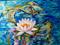 Art: KOI TWO & WATERLILY ABSTRACT by Artist Marcia Baldwin