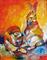 Art: 2 BUNNY ABSTRACT by Artist Marcia Baldwin