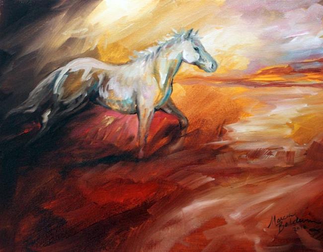 Art: THE DRIFTER an Equine Landscape by Artist Marcia Baldwin