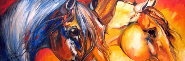 Art: DESERT STORM EQUINE ABSTRACT by Artist Marcia Baldwin