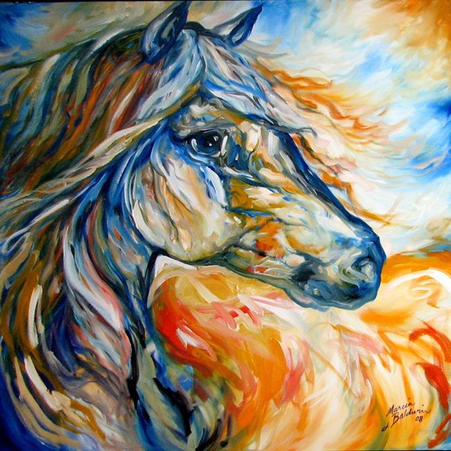 ABSTRACT MUSTANG 30X30 - by Marcia Baldwin from Abstracts