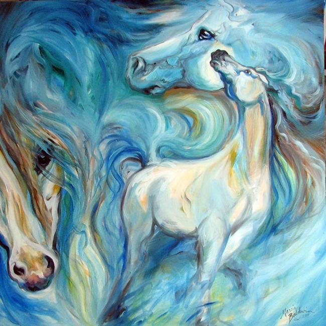 Art: BLUE MYSTIC SKY EQUINE ABSTRACT by Artist Marcia Baldwin