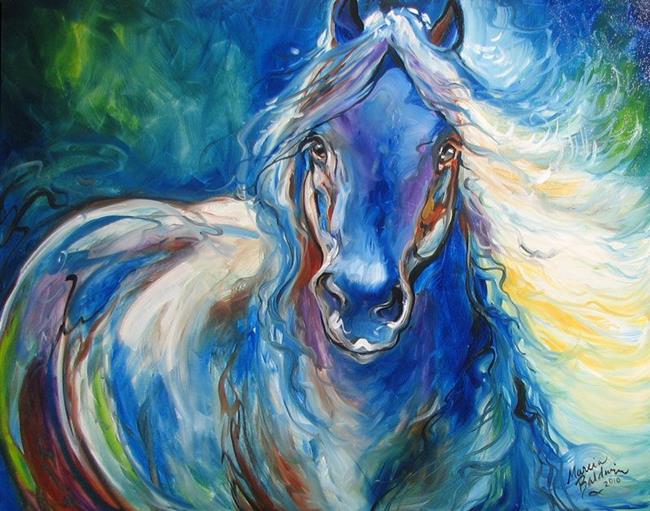 ABSTRACT BLUE EQUINE - by Marcia Baldwin from Abstracts