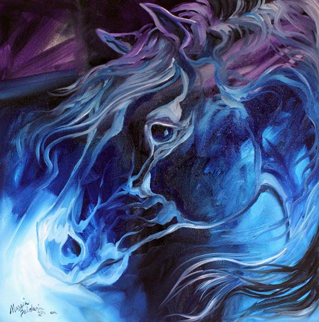 Art: ABSTRACT BLUE THUNDER XX by Artist Marcia Baldwin