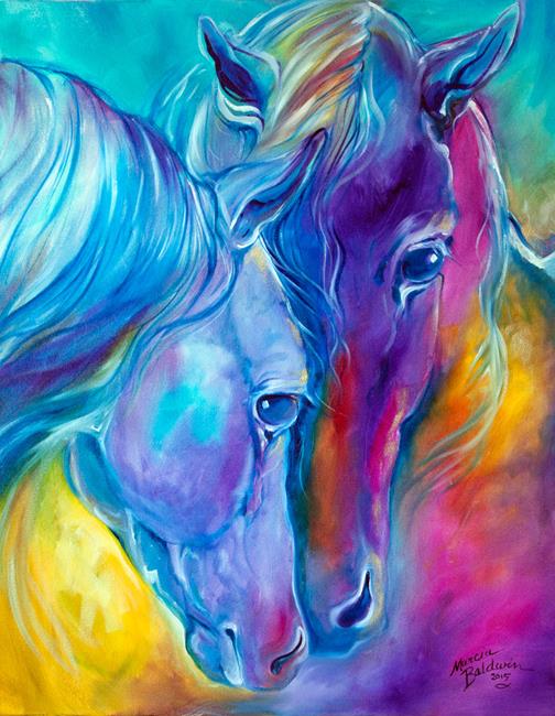 Art: COLOR my WORLD with HORSES ~ LOVING SPIRITS by Artist Marcia Baldwin
