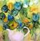 Art: Flowers in a Tea Pot  (sold) by Artist Ulrike 'Ricky' Martin