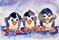 Art: Penguins hear,see, and speak no evil by Artist Delilah Smith