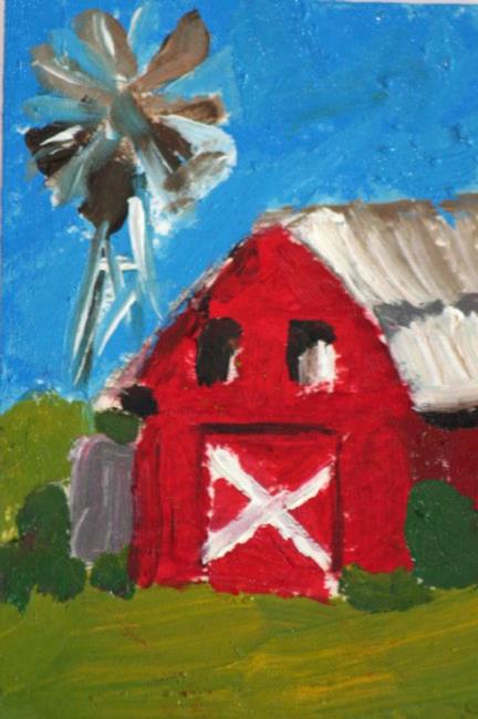 Art: Barn and WIndmill-sold by Artist Delilah Smith