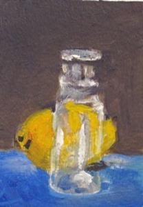 Detail Image for art Lemon and Glass Bottle Aceo