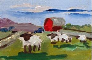Detail Image for art Irish Sheep Aceo
