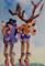 Art: Ballerina Reindeer Aceo-sold by Artist Delilah Smith