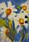 Art: Flowers on Blue Aceo by Artist Delilah Smith