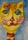 Art: Stripped Cat Aceo by Artist Delilah Smith