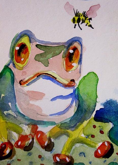 Art: Frog and Bee-sold by Artist Delilah Smith