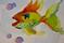 Art: Green fish Aceo by Artist Delilah Smith