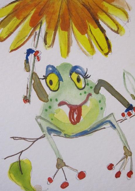 Art: Out on A Limb Frog by Artist Delilah Smith