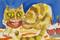 Art: Cheshire Cat with Cupcakes Aceo by Artist Delilah Smith