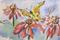 Art: Cone flowers Aceo by Artist Delilah Smith