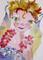Art: Little Fairy with Pink Flowers by Artist Delilah Smith