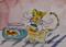 Art: Cat and Fish Aceo by Artist Delilah Smith