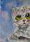 Art: Gray Kitty Aceo-sold by Artist Delilah Smith