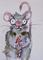 Art: Christmas Mouse with Candy CAne by Artist Delilah Smith