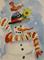Art: Snowman with Yellow Flower Aceo by Artist Delilah Smith