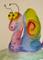 Art: Whimsical Snail Aceo by Artist Delilah Smith