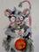 Art: Christmas Mouse with Ornament Aceo by Artist Delilah Smith