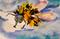 Art: A Bee in the Clouds by Artist Delilah Smith