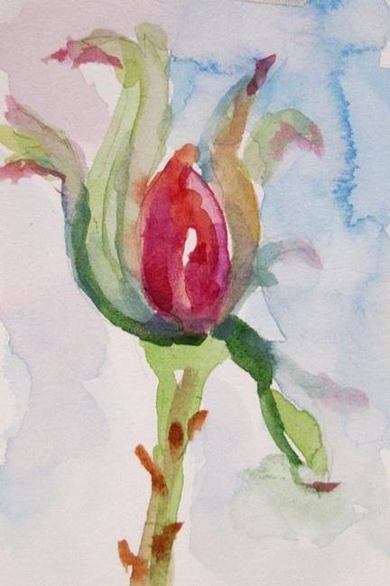 Art: Rose Bud Aceo by Artist Delilah Smith