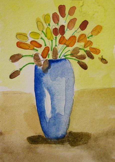Art: Vase and Flowers Aceo by Artist Delilah Smith