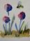 Art: Pink Flowers and Bee by Artist Delilah Smith