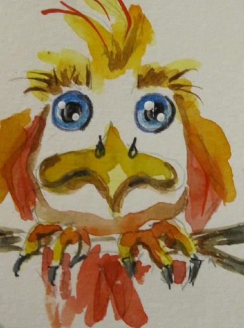 Art: Big Eyed Bird by Artist Delilah Smith
