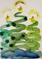 Art: Three Christmas Trees by Artist Delilah Smith