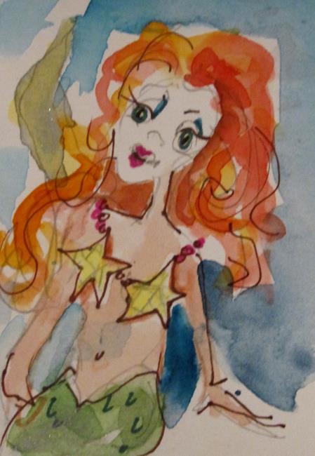 Art: Red Haired Mermaid by Artist Delilah Smith