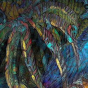 Detail Image for art Light Filled, Sun Chilled Blue Parrot