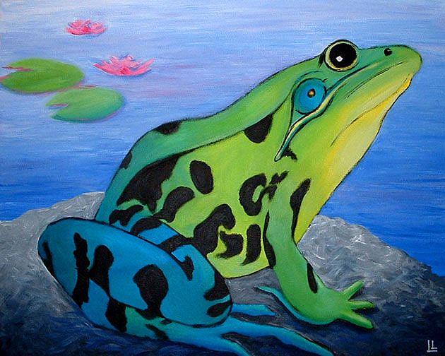 Daily Art of the Day, Sunday April 05, 2015 Green Frog Blues - by Lindi ...