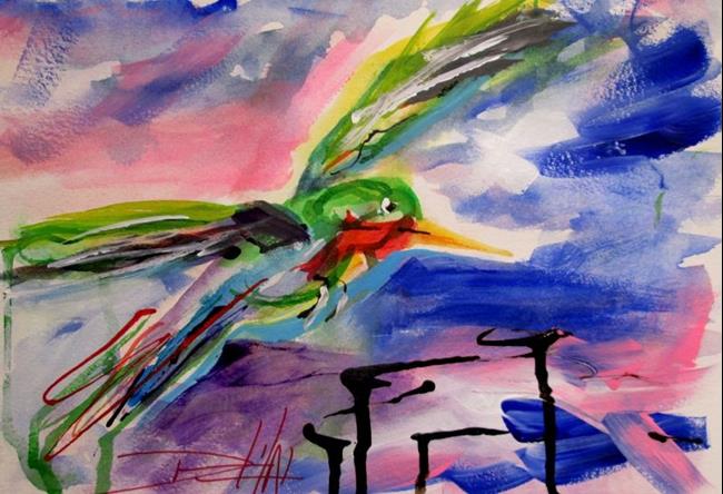 Art: Abstract Hummingbird by Artist Delilah Smith