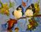 Art: Chubby Birds in an Oak Tree by Artist Delilah Smith
