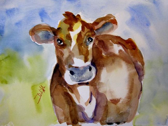 Art: Brown Cow_SOLD by Artist Delilah Smith