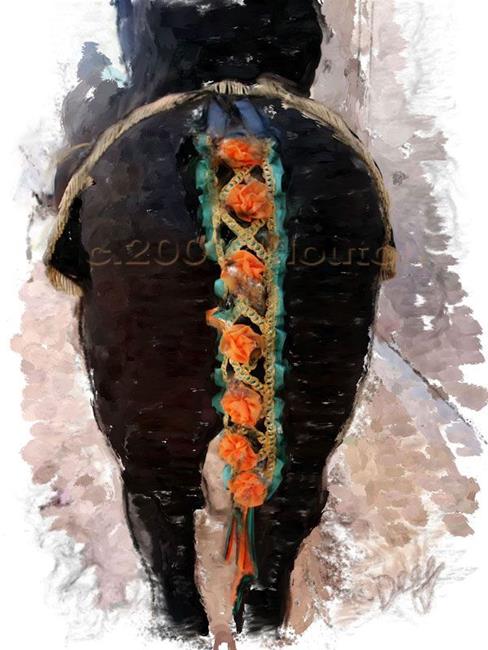 Art: Orange Horse Tail by Artist Deanne Flouton