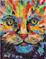 Art: Cat Abstract - sold by Artist Ulrike 'Ricky' Martin