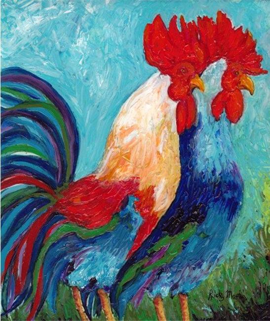 Art: Rooster Pair by Artist Ulrike 'Ricky' Martin