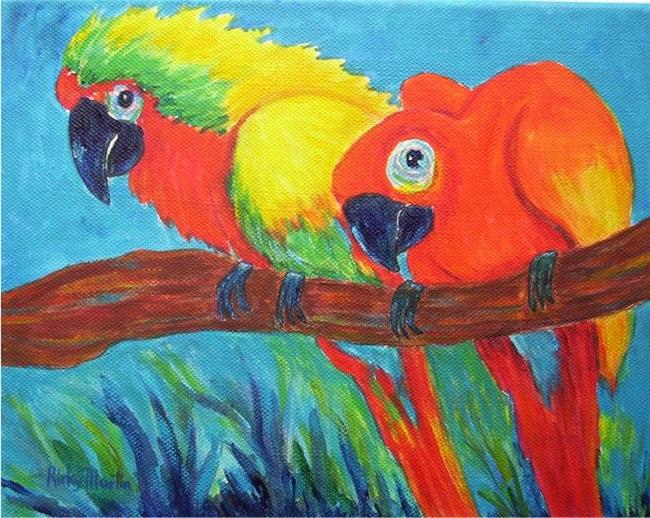 Art: Parrot Pair by Artist Ulrike 'Ricky' Martin