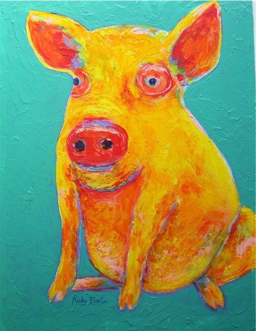 Art: Pop Pig Portrait - sold by Artist Ulrike 'Ricky' Martin