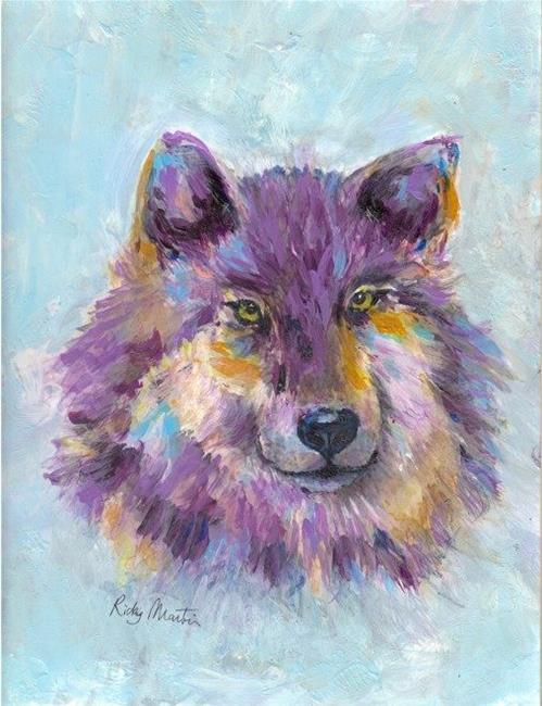 Art: Abstract Wolf Portrait by Artist Ulrike 'Ricky' Martin