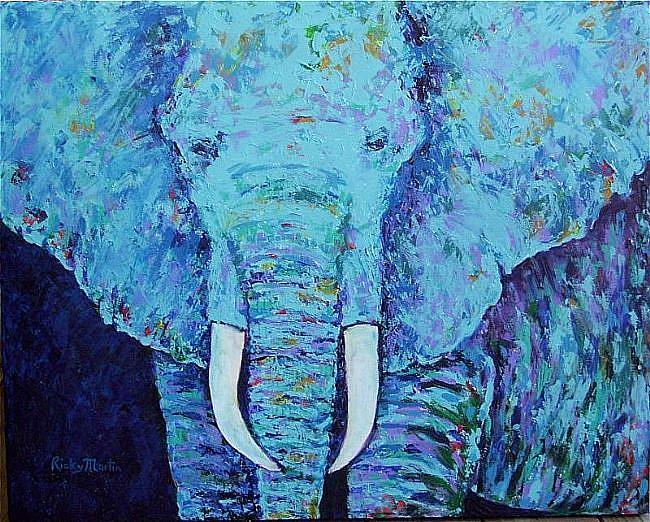 Art: Abstract Elephant Portrait  - sold by Artist Ulrike 'Ricky' Martin