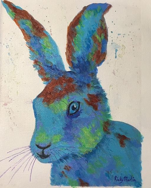 Art: Abstract Bunny - sold by Artist Ulrike 'Ricky' Martin